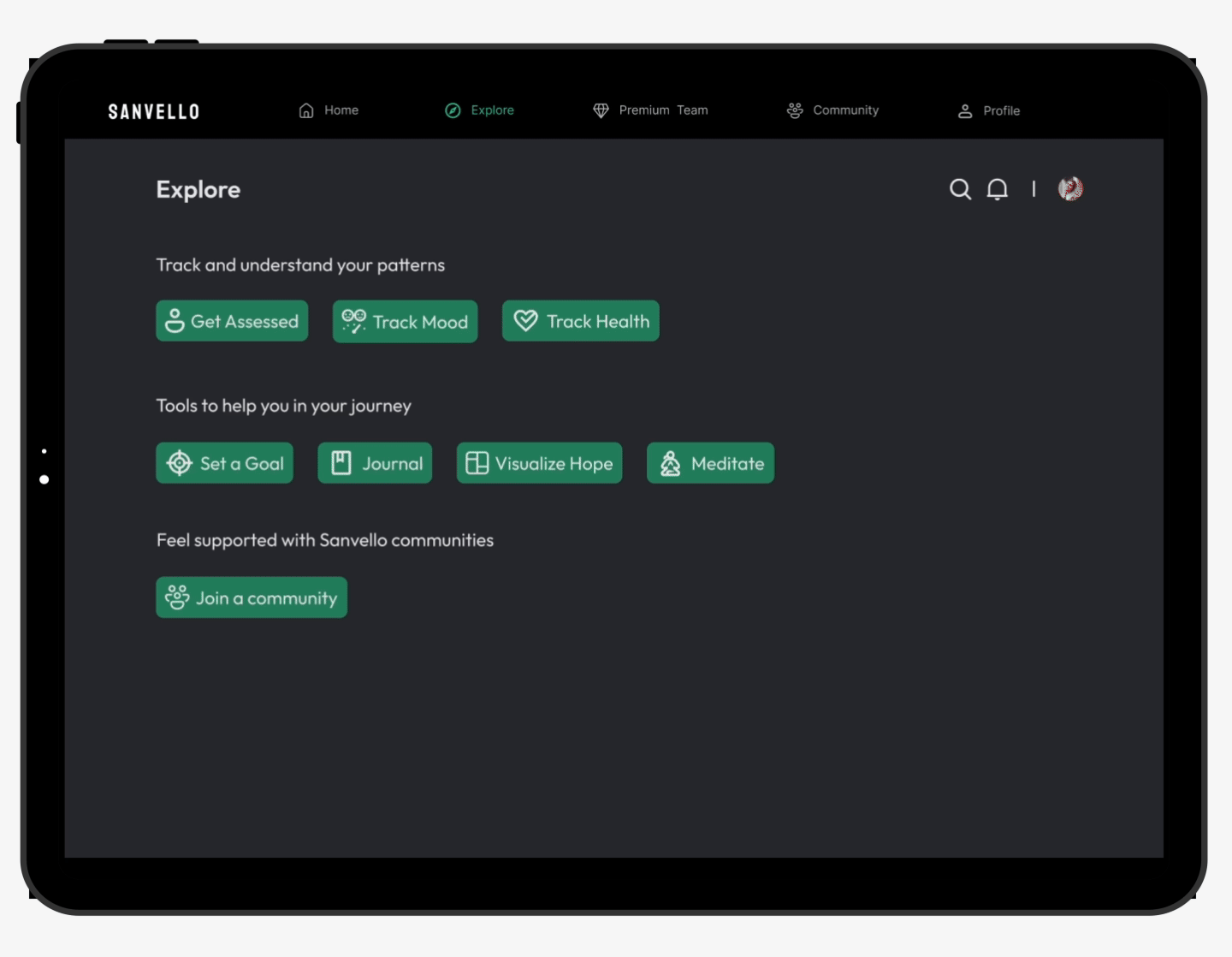 Sanvello Health Feature